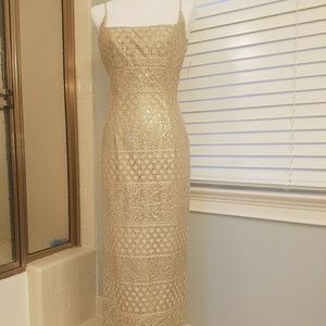 Spaghetti Strap Champagne Gown